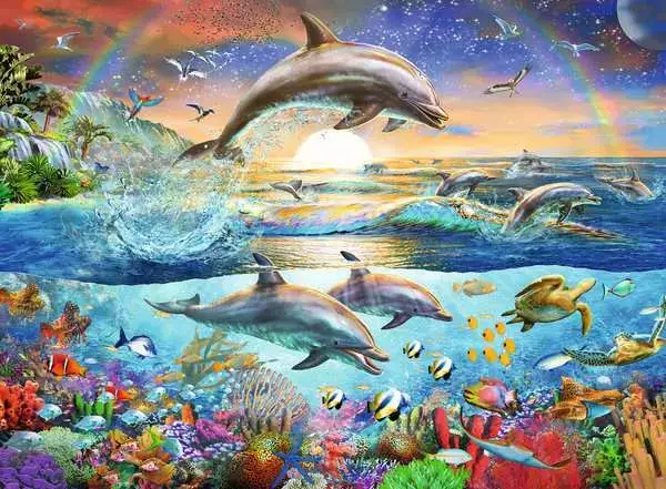 Ravensberger Matratzen Kinderpuzzle ab 9 Jahren - Delfinparadies - 300 Teile 50% Rabatt mit kostenlosem Versand