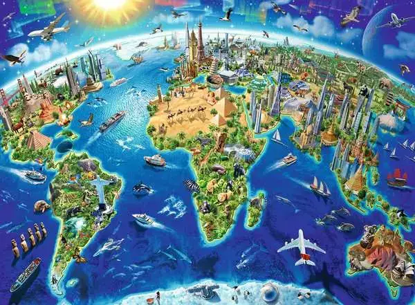 Ravensberger Matratzen Kinderpuzzle ab 8 Jahren - Große, weite Welt - 200 Teile Kostenloser Versand international