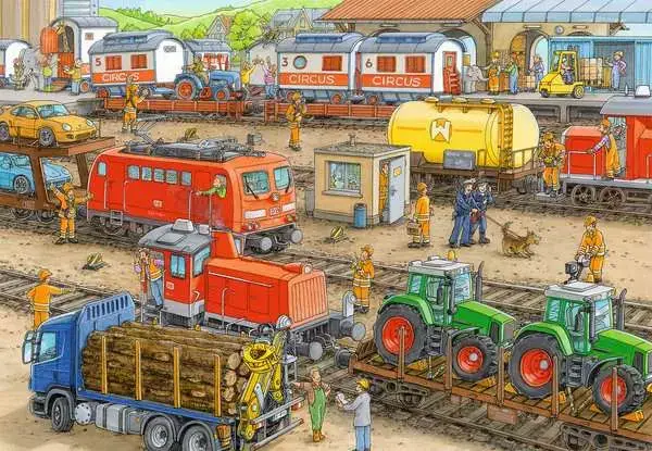 Ravensberger Matratzen Kinderpuzzle ab 4 Jahren - Trubel am Bahnhof - 24 Teile Auslauf