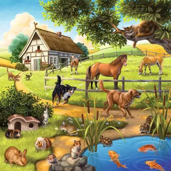 Ravensberger Matratzen Kinderpuzzle ab 5 Jahren - Wald-/Zoo-/Haustiere - 49 Teile VIP-Rabatte