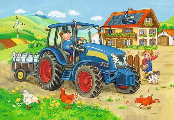 Ravensberger Matratzen Kinderpuzzle ab 3 Jahren - Baustelle und Bauernhof - 12 Teile Letzte 3 Tage