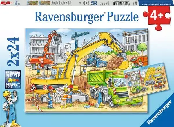 Ravensberger Matratzen Kinderpuzzle ab 4 Jahren - Viel zu tun auf der Baustelle - 24 Teile Rabatte dieses Monats