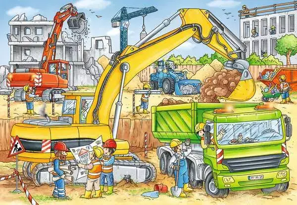 Ravensberger Matratzen Kinderpuzzle ab 4 Jahren - Viel zu tun auf der Baustelle - 24 Teile Rabatte dieses Monats
