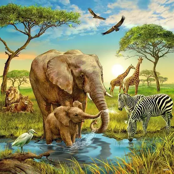 Ravensberger Matratzen Kinderpuzzle ab 5 Jahren - Tiere der Erde - 49 Teile Auslauf