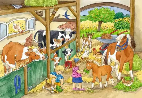 Ravensberger Matratzen Kinderpuzzle ab 4 Jahren - Fröhliches Landleben - 24 Teile Sonderangebot