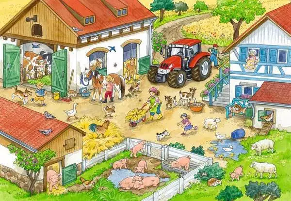 Ravensberger Matratzen Kinderpuzzle ab 4 Jahren - Fröhliches Landleben - 24 Teile Sonderangebot