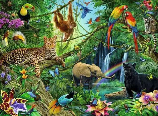 Ravensberger Matratzen Kinderpuzzle ab 8 Jahren - Tiere im Dschungel - 200 Teile Räumungsverkauf