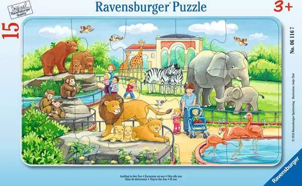 Ravensberger Matratzen Kinderpuzzle ab 3 Jahren - Ausflug in den Zoo - 15 Teile Tiefpreis