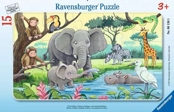 Ravensberger Matratzen Kinderpuzzle ab 3 Jahren - Tiere Afrikas - 15 Teile Begrenzt auf 3 Tage