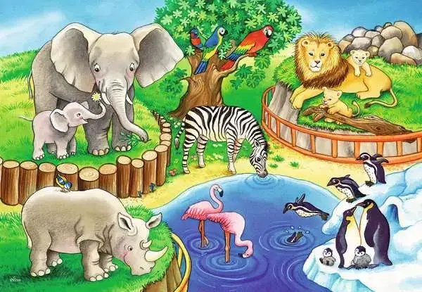 Ravensberger Matratzen Kinderpuzzle ab 3 Jahren - Tiere im Zoo - 12 Teile Blitzangebot