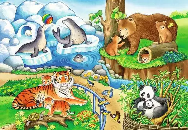 Ravensberger Matratzen Kinderpuzzle ab 3 Jahren - Tiere im Zoo - 12 Teile Blitzangebot