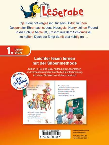 Ravensberger Matratzen Leserabe mit Mildenberger Silbenmethode: Das kleine Gespenst geht in die Schule Sonderangebot