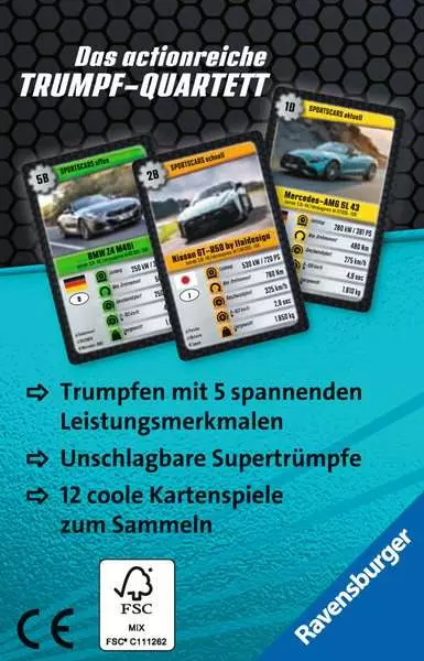 Ravensberger Matratzen Sports-Cars - Kartenspiel ab 7 Jahren Begrenztes Angebot
