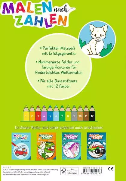 Ravensberger Matratzen Malen nach Zahlen ab 3: Tiere Preisnachlass