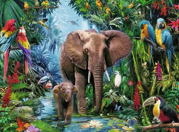Ravensberger Matratzen Kinderpuzzle ab 7 Jahren - Dschungelelefanten - 150 Teile Weihnachtsangebot