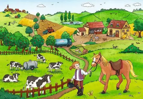 Ravensberger Matratzen Kinderpuzzle ab 3 Jahren - Fleißig auf dem Bauernhof - 12 Teile Online Shopping