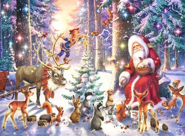 Ravensberger Matratzen Kinderpuzzle ab 6 Jahren - Waldweihnacht - 100 Teile Weihnachtsangebot