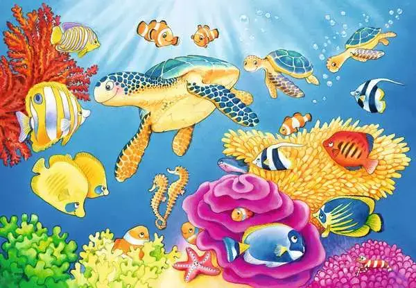 Ravensberger Matratzen Kinderpuzzle ab 4 Jahren - Kunterbunte Unterwasserwelt - 24 Teile Nur für heute