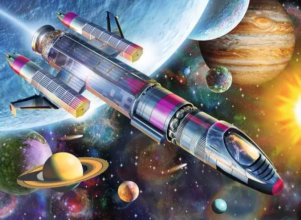 Ravensberger Matratzen Kinderpuzzle ab 6 Jahren - Mission im Weltall - 100 Teile Räumungsverkauf