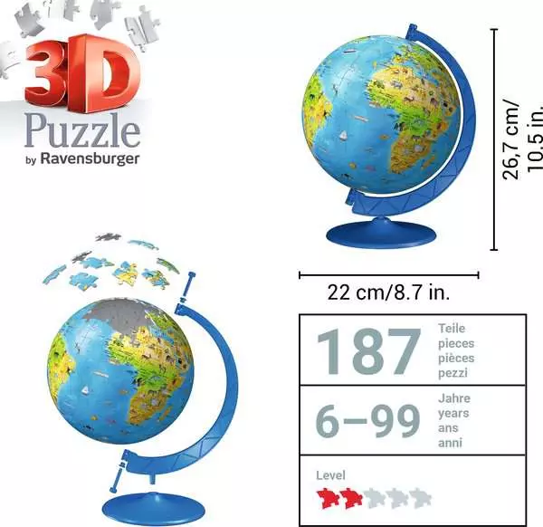 Ravensberger Matratzen 3D Puzzle Ball Kinderglobus in deutscher Sprache Kauf eins, bekomm eins gratis