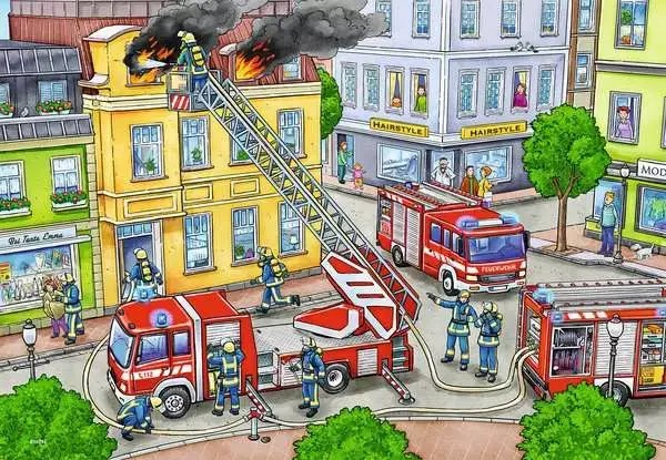 Ravensberger Matratzen Kinderpuzzle ab 3 Jahren - Mit Blaulicht unterwegs - 12 Teile Vierteljährliche Förderung