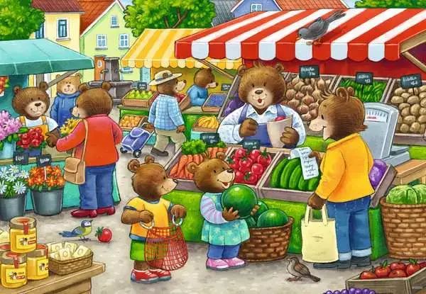 Ravensberger Matratzen Kinderpuzzle ab 3 Jahren - Komm, wir gehen einkaufen - 12 Teile Kostenloser Versand international