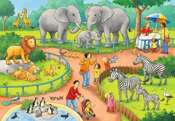 Ravensberger Matratzen Kinderpuzzle ab 4 Jahren - Ein Tag im Zoo - 24 Teile Flash Sale
