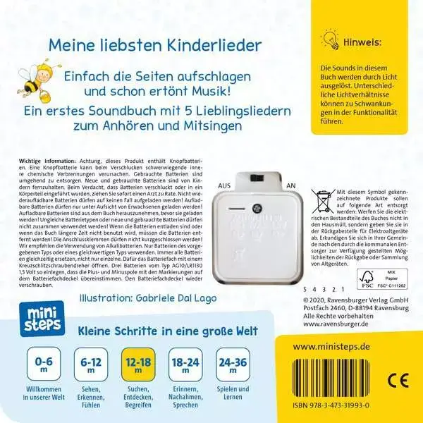 Ravensberger Matratzen ministeps: Hör rein, sing mit! Erste Kinderlieder zum Anhören 50% Rabatt mit kostenlosem Versand