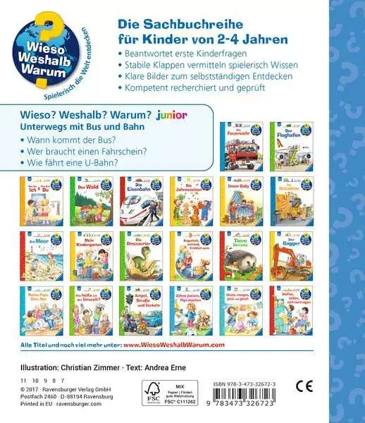 Ravensberger Matratzen Ravensburger Wieso? Weshalb? Warum? junior, Band 63: Unterwegs mit Bus und Bahn Verkauf