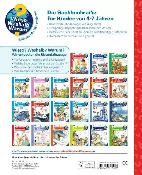 Ravensberger Matratzen Ravensburger Wieso? Weshalb? Warum?, Band 6: Wir entdecken die Riesenfahrzeuge im Angebot
