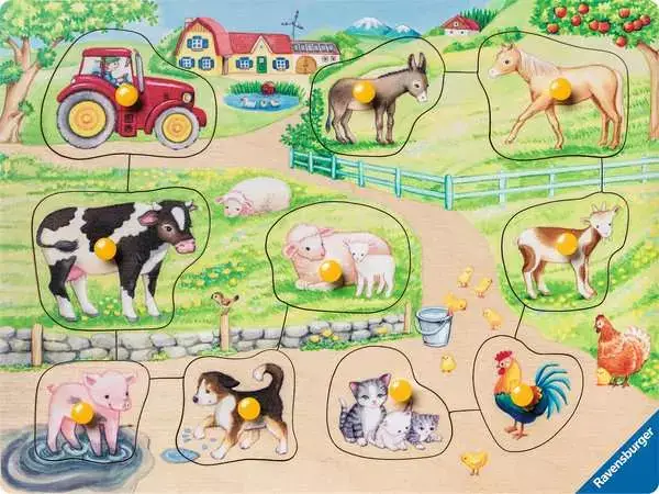 Ravensberger Matratzen Kinderpuzzle ab 2 Jahren - Morgens auf dem Bauernhof - 10 Teile Limitierter Zeitrabatt