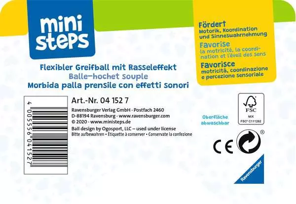 Ravensberger Matratzen baliba Rasselball türkis - Babyspielzeug ab 3 Monaten Fabrikpreis