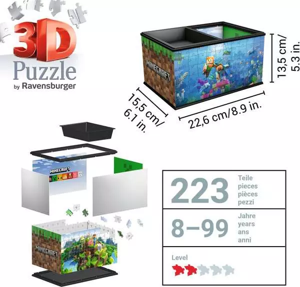 Ravensberger Matratzen 3D Puzzle Aufbewahrungsbox - Minecraft Exklusivangebot