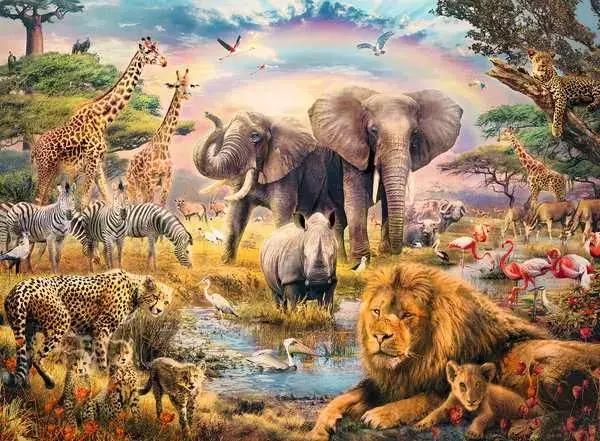 Ravensberger Matratzen Kinderpuzzle ab 6 Jahren - Afrikanische Savanne - 100 Teile Begrenzt auf 3 Tage