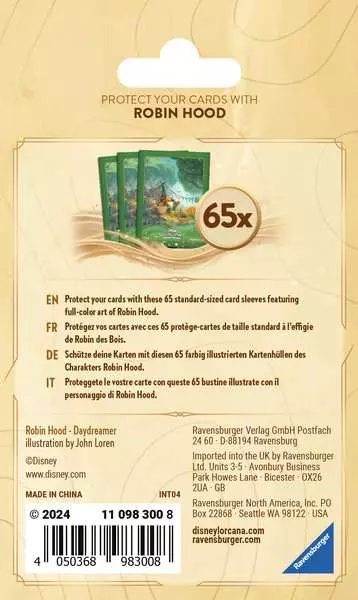 Ravensberger Matratzen Disney Lorcana: Die Tintenlande - Kartenhüllen Robin Hood Flash Sale