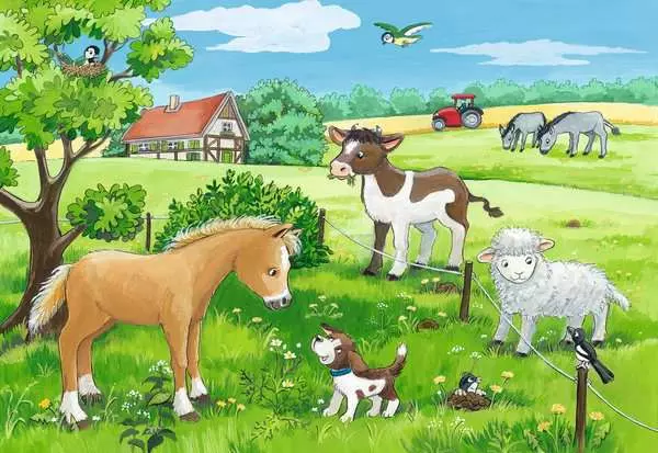 Ravensberger Matratzen Kinderpuzzle ab 3 Jahren - Tierkinder auf dem Land - 12 Teile Begrenztes Angebot