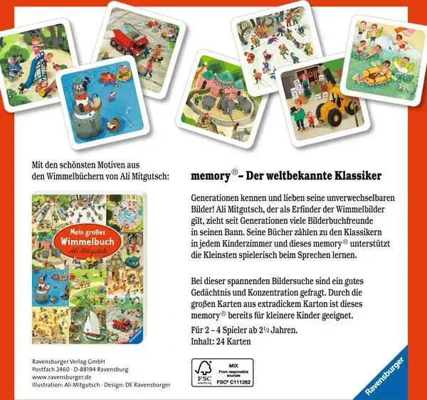 Ravensberger Matratzen Meine schönsten Wimmelbilder memory® - Kinderspiel ab 2 Jahren Jubiläumsangebot