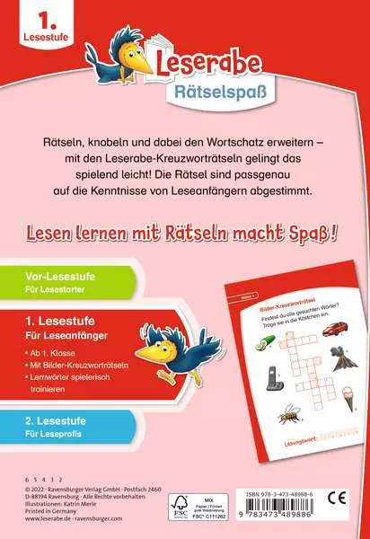 Ravensberger Matratzen Leserabe: Kreuzworträtsel zum Lesenlernen (1. Lesestufe) Top Angebot