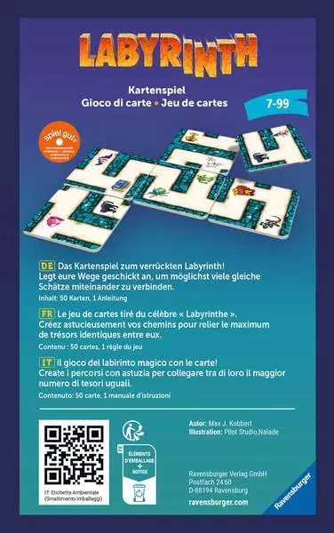 Ravensberger Matratzen Labyrinth Kartenspiel - Reisespiel ab 7 Jahren Zeitlich begrenztes Angebot