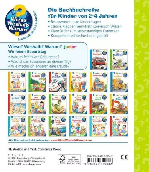 Ravensberger Matratzen Ravensburger Wieso? Weshalb? Warum? junior, Band 27: Wir feiern Geburtstag Flash Sale