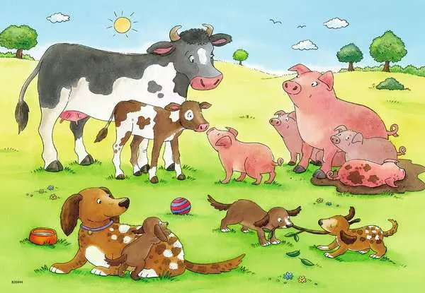 Ravensberger Matratzen Kinderpuzzle ab 3 Jahren - Glückliche Tierfamilien - 12 Teile Muttertagsangebot