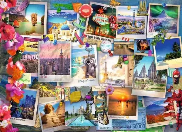 Ravensberger Matratzen Puzzle 500 Teile - World Travel Pinboard Neueste Mode