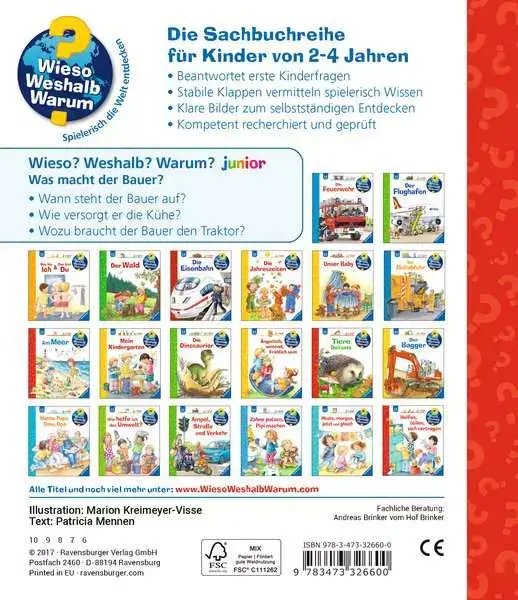Ravensberger Matratzen Ravensburger Wieso? Weshalb? Warum? junior, Band 62: Was macht der Bauer? Kostenloser Versand