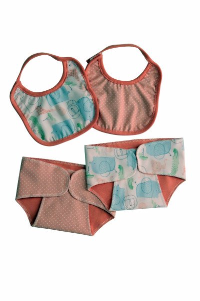 Schildkröt Manufaktur Kleidung Windel/Latz rose zu Puppe 32 -52 cm Sonderangebot der Fabrik