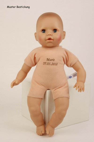 Schildkröt Manufaktur Baby Amy 45 cm mit Schnuller, Malhaar, braune Schlafaugen, Kleidung winterlich Fabrikladen