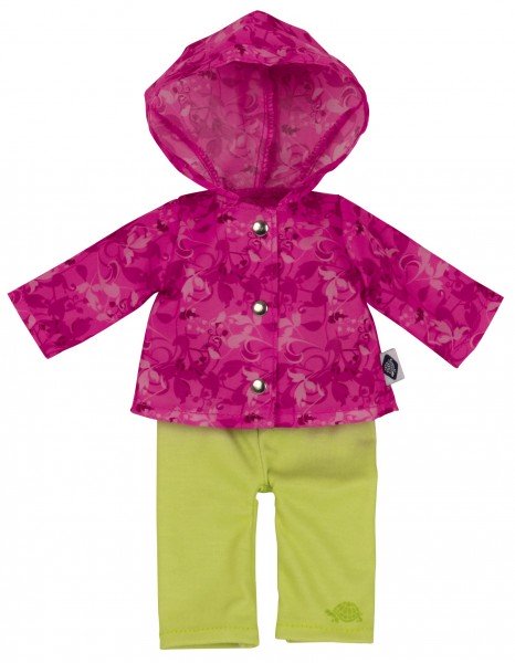 Schildkröt Manufaktur Stoffpuppe Emmeline 30 cm, gesticktes Gesicht, Kleidung pink/grün Versandkostenfrei