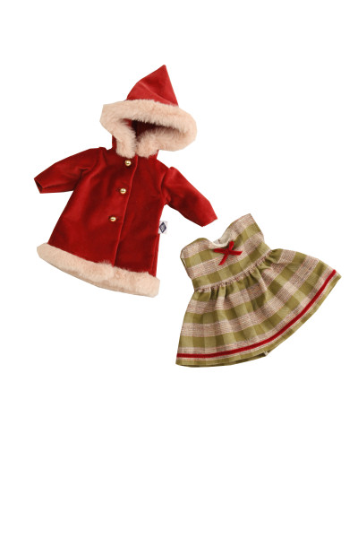 Schildkröt Manufaktur Kleidung zu Stehpuppe 34 Kleidung winterlich rot/grün Super Sparpreis
