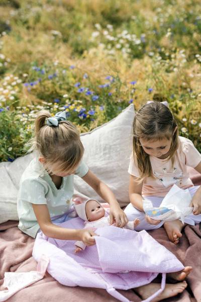 Schildkröt Manufaktur Wickeltragetasche für Puppen bis 32 cm Farbe rose/braun Fabrikladen