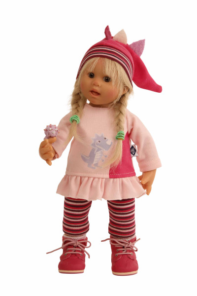 Schildkröt Manufaktur Puppe Müller-Wichtel Emma 30 cm blonde Haare, Drachen-Kleidung zollfrei