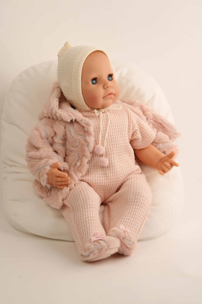 Schildkröt Manufaktur Baby Julchen 52 cm Malhaar, blaue Schlafaugen, Kleidung winterlich Günstiger Verkauf